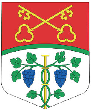 Das Wappen der Gemeinde Mont-Vully im Kanton Freiburg, Heimat der Weinregion Vully und des Projekts Haus im Rebberg.